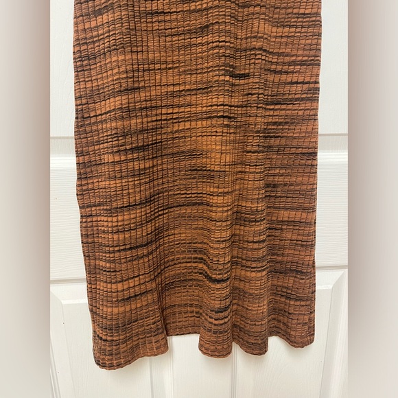 Zara Ribbed Cut Out Cold Shoulder Dress Brown Size S - Picture 3 of 5